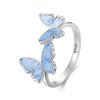 925 Sterling Silver Enamel Plated White Gold Ring for Women