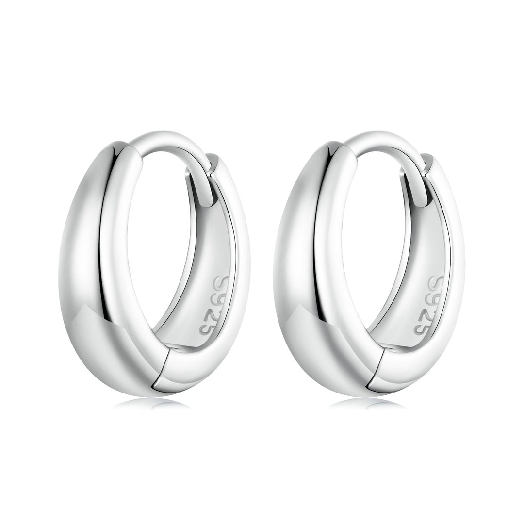 925 Sterling Silver 12*3mm Platinum Plated Earrings