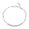 925 Sterling Silver + Moissanite White Gold 21cm Bracelet for Women