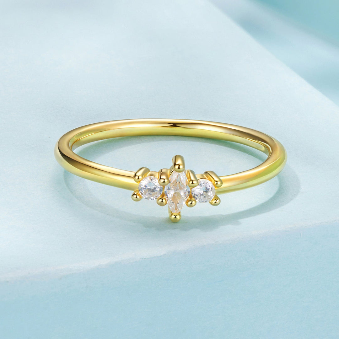 Anillo de plata de ley 925, talla 6.0, con circonitas engastadas en pavé