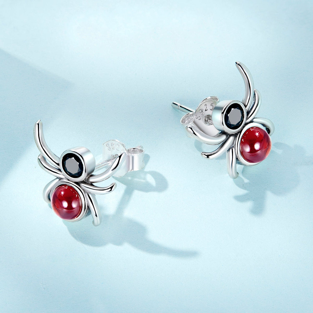 925 Sterling Silver Earrings with Pavé Setting CZ and Transparent Glass - изображение 4 из 7