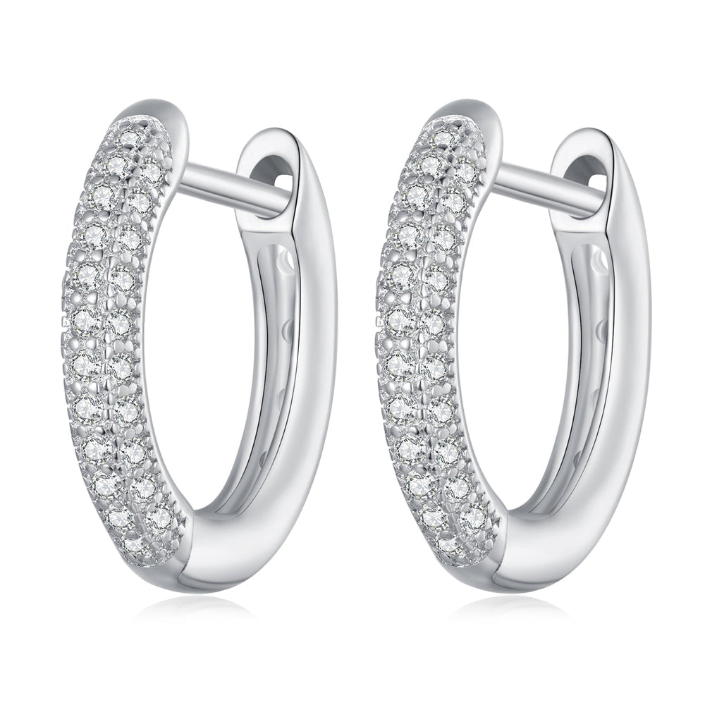 925 Sterling Silver Pavé Setting CZ Earrings for Women