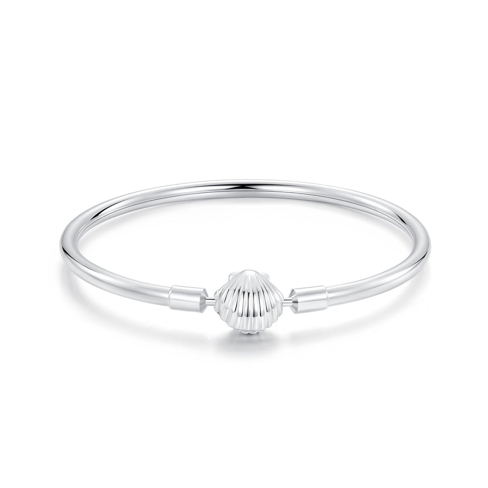 925 Sterling Silver White Gold Plated Bracelet 17.0 cm Inner Diameter 55mm for Women