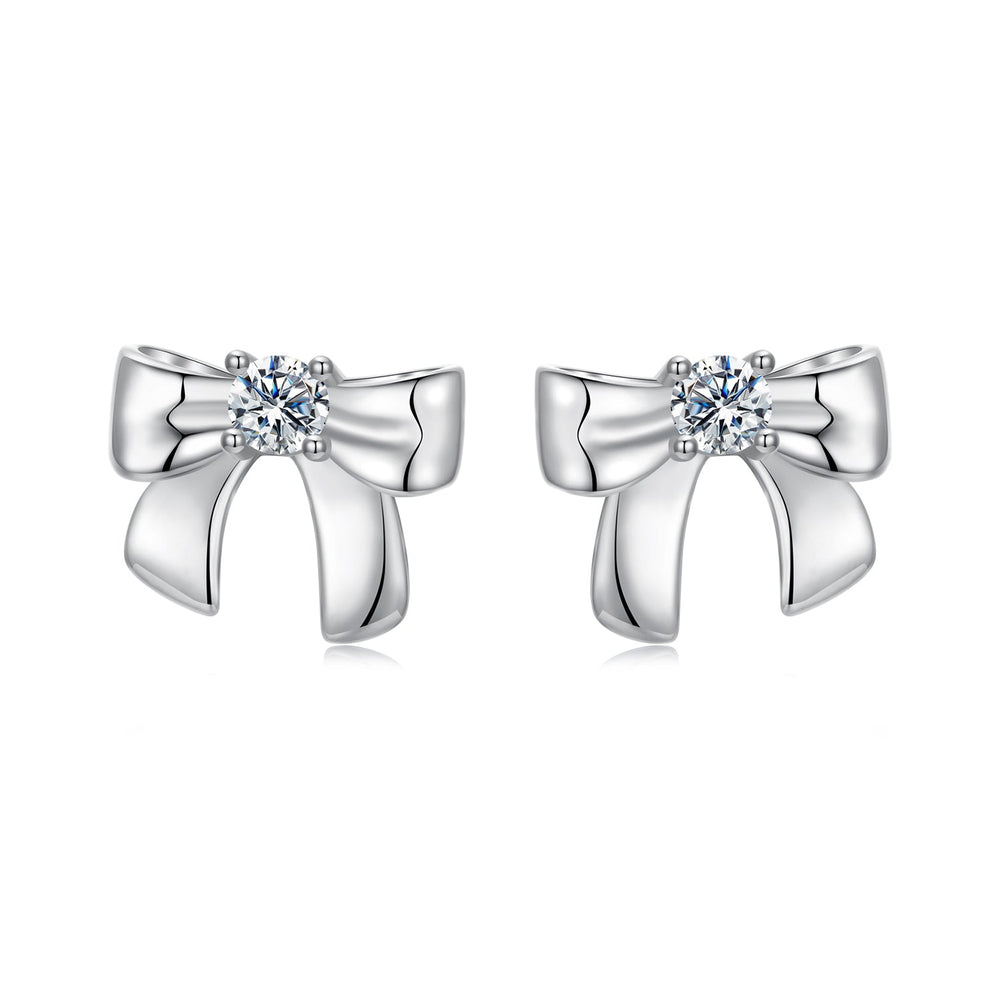 925 Sterling Silver Moissanite Earrings 0.3 cm for Women
