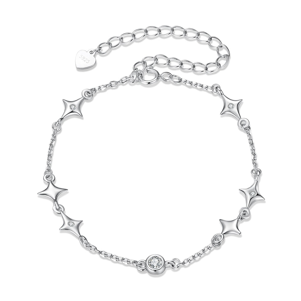 925 Sterling Silver 15+6cm Pavé Setting CZ Bracelet for Women