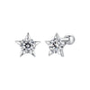 925 Sterling Silver Earrings with Pavé Setting CZ in White Gold