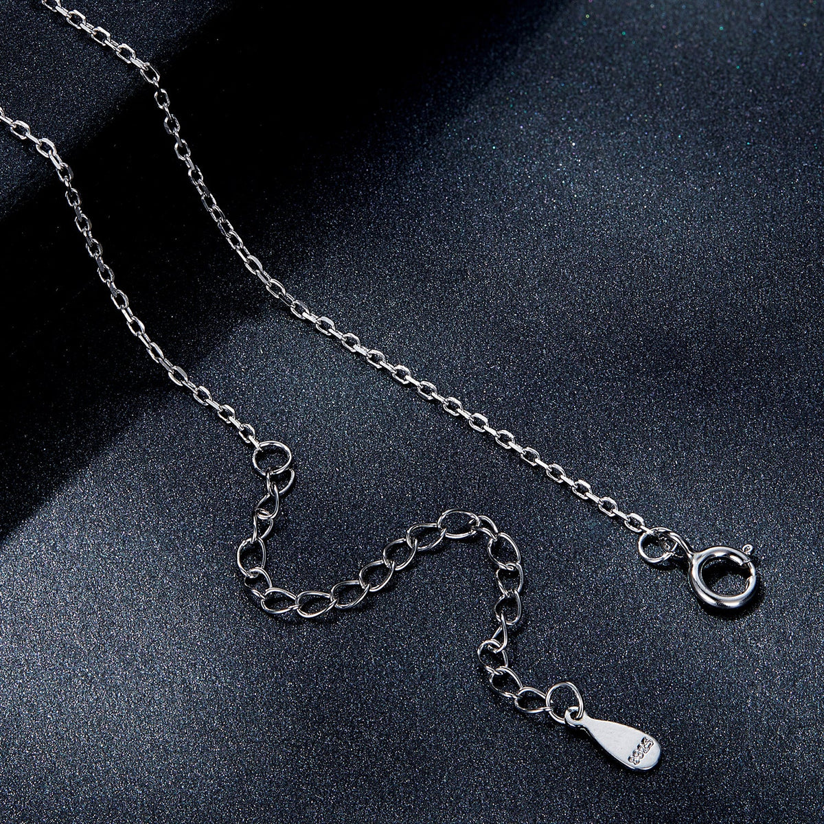 925 Sterling Silver Moissanite Pendant Necklace for Women, 39+5cm, Platinum Plated
