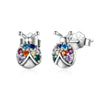925 Sterling Silver Earrings with Oxidized Finish and Pavé Setting CZ