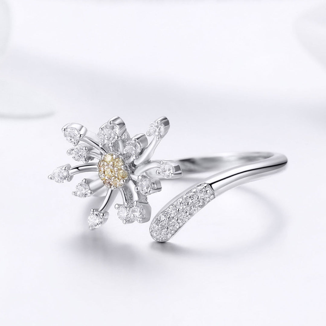 925 Sterling Silver Ring with Plated Platinum and Pavé Setting CZ