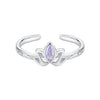 925 Sterling Silver 1.9mm Pavé Setting White Gold Plated Ring