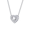 925 Sterling Silver Adjustable Cubic Zirconia Pendant Necklace for Women