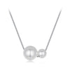 925 Sterling Silver & White Gold Plated Adjustable Pearl Necklace for Women