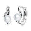 925 Sterling Silver Earrings with Quality Shell Pearl and Oxidized Silver for Women