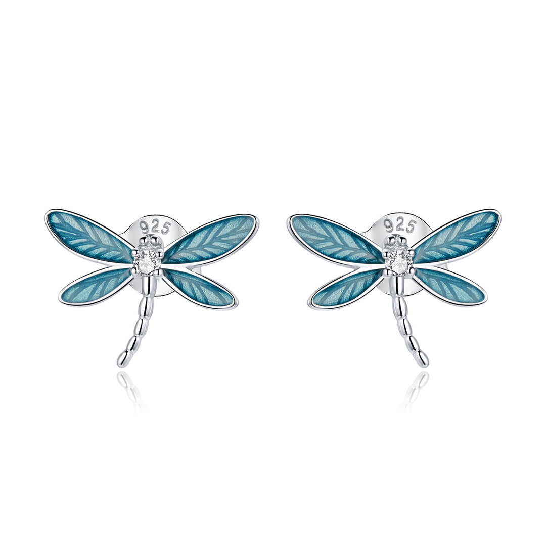 925 Sterling Silver & Platinum Plated Pavé Setting CZ Earrings