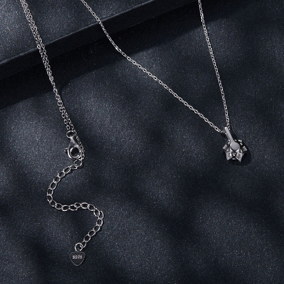 925 Sterling Silver Moissanite Plated Platinum Necklace for Women, 6.5mm, Style L, 400mm Length