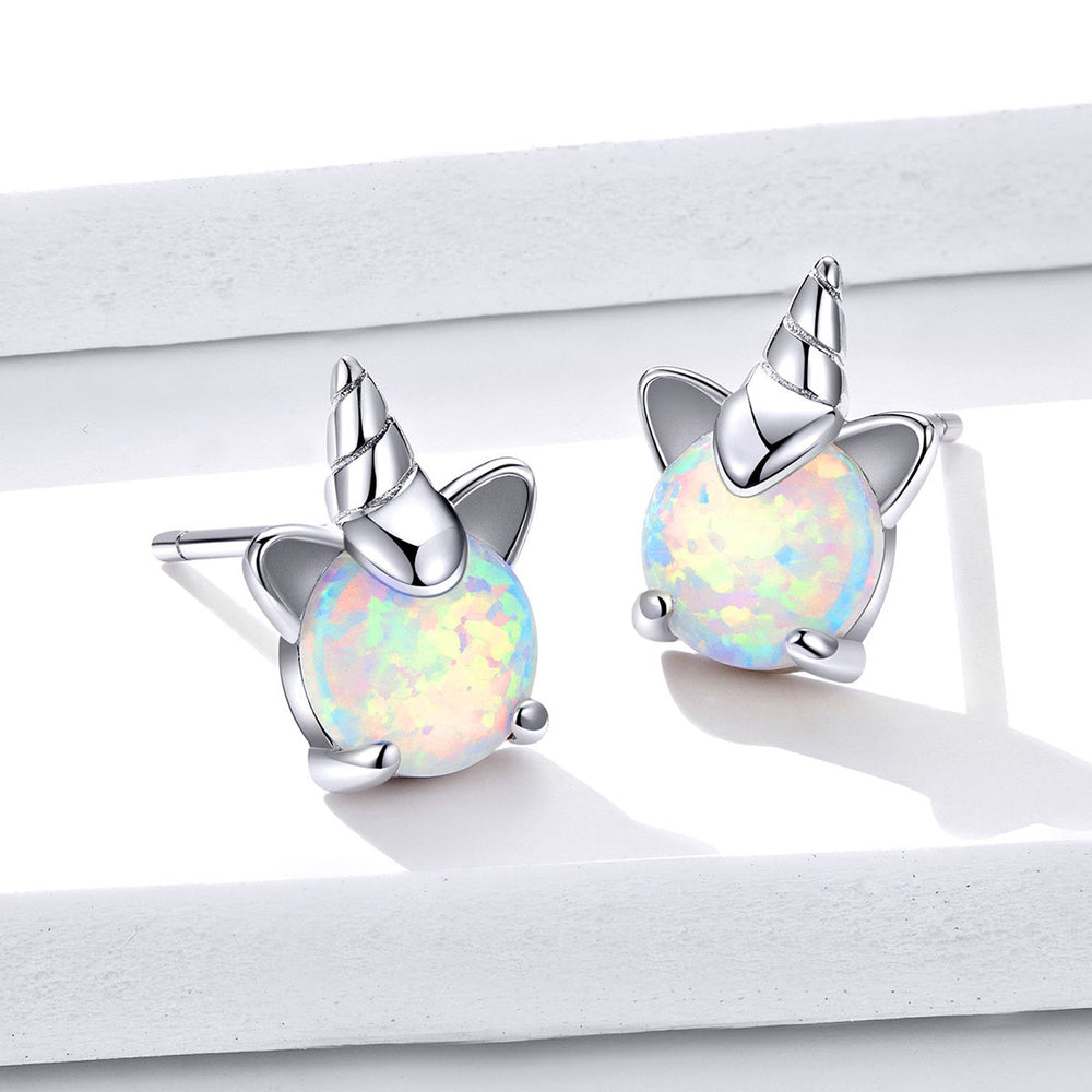 S925 Sterling Silver Earrings with Translucent Opal