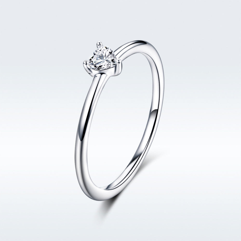 925 Sterling Silver Ring Size 6.0 with CZ and Platinum Plating for Women