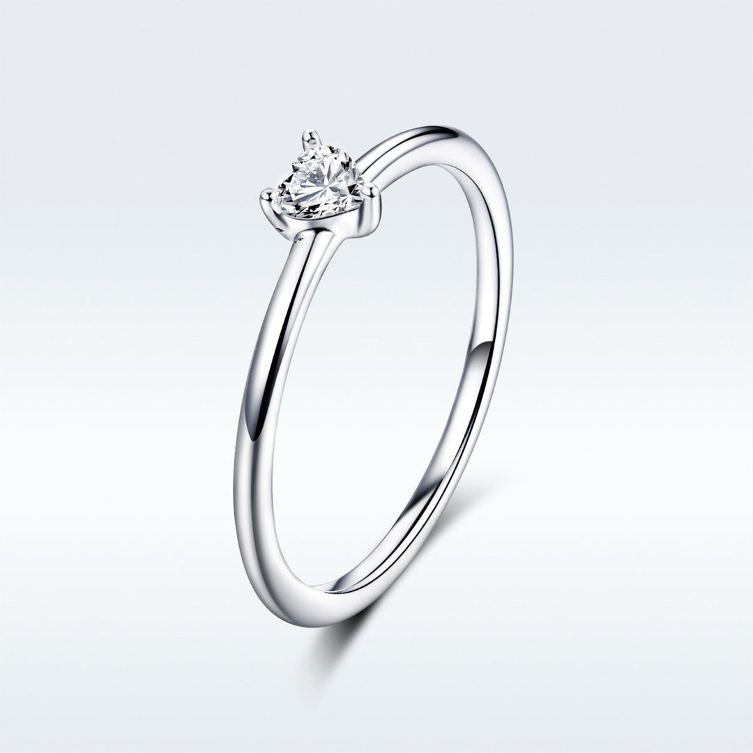 925 Sterling Silver Ring Size 6.0 with CZ and Platinum Plating for Women