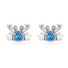 925 Sterling Silver Oxidized CZ Earrings 0.7cm x 1cm for Women