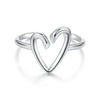 925 Sterling Silver Oxidized Silver Heart Ring for Women