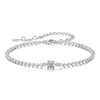 925 Sterling Silver Moissanite Bracelet 15+6cm with White Gold Plating for Women
