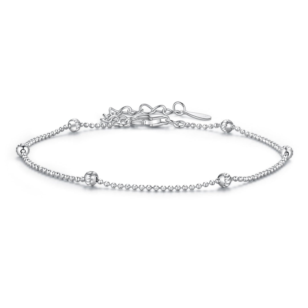 925 Sterling Silver & Plated White Gold Bracelet with Adjustable Length