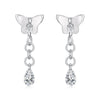 925 Sterling Silver & Brass Earrings with White Gold Plating, 2.0x0.8cm for Women