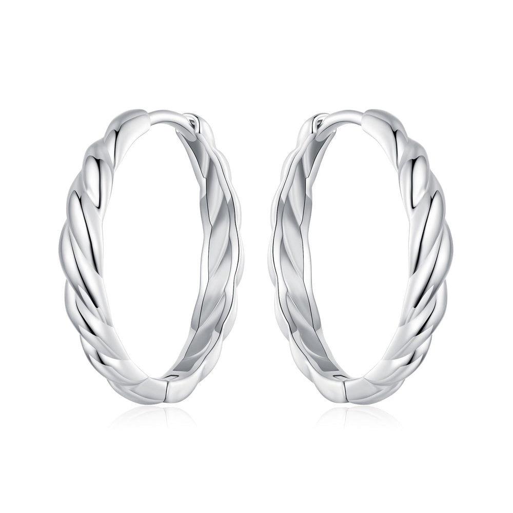 925 Sterling Silver Plated White Gold Earrings for Women - Size 11*3mm