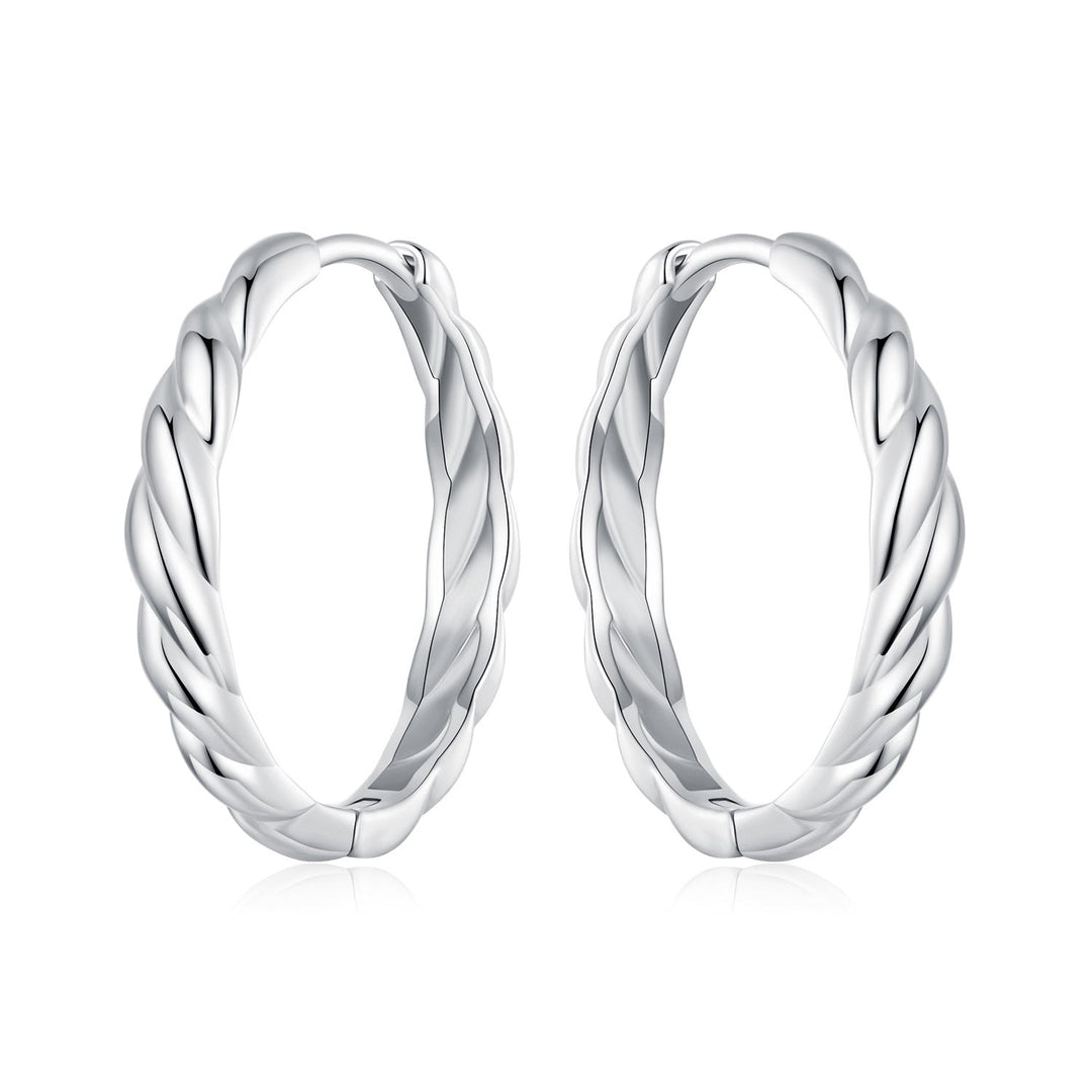 925 Sterling Silver Plated White Gold Earrings for Women - Size 11*3mm