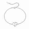 925 Sterling Silver Plated White Gold Bracelet 21cm for Women
