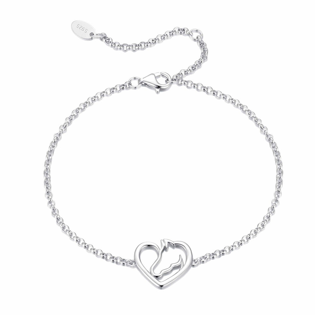 925 Sterling Silver Plated White Gold Bracelet 21cm for Women