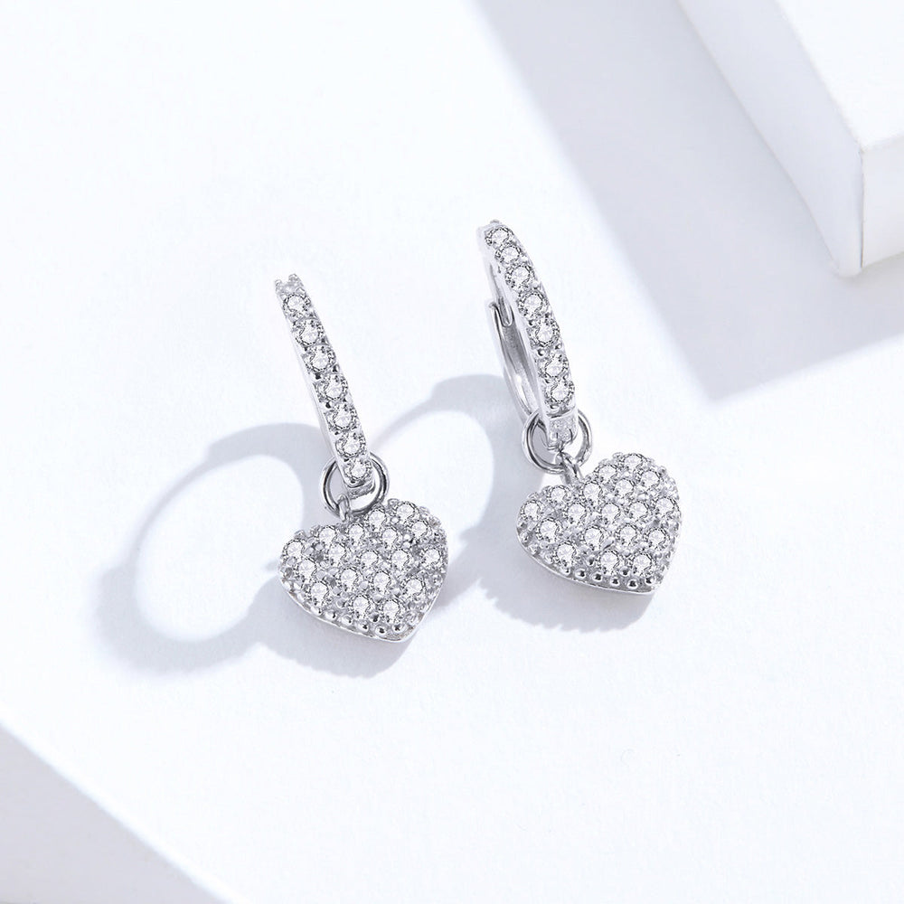 925 Sterling Silver CZ Pavé Setting Earrings for Women