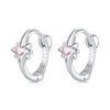 925 Sterling Silver White Gold Plated Earrings with CZ for Women
