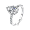 925 Sterling Silver Moissanite 1 Carat Pendant Ring Size 6 for Women