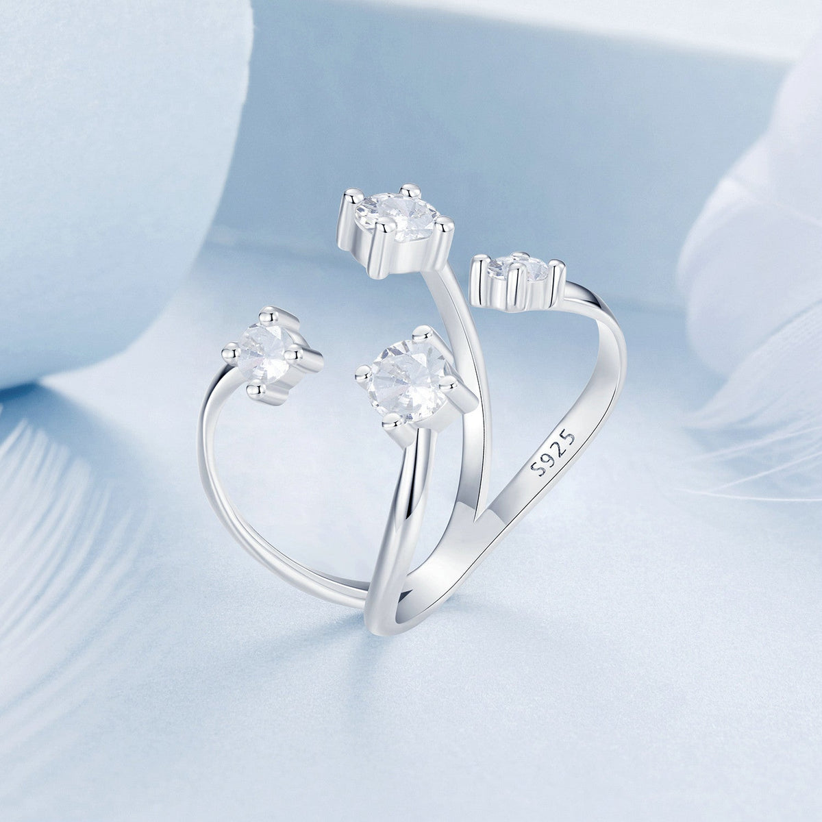 925 Sterling Silver White Gold Plated Pavé Set CZ Ring 2.5-13.5mm for Women - image 3 of 7