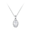 925 Sterling Silver 1 Carat Moissanite Necklace with Pavé Setting, 400 mm Length for Women