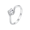925 Sterling Silver 5mm Moissanite Ring for Women