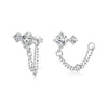 925 Sterling Silver White Gold Plated Pavé Setting CZ Earrings, 1.5cm for Women