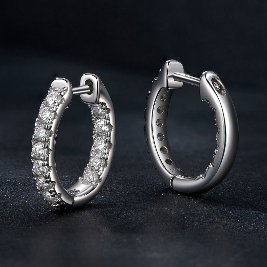 925 Sterling Silver 0.023 Carat Moissanite Earrings for Women
