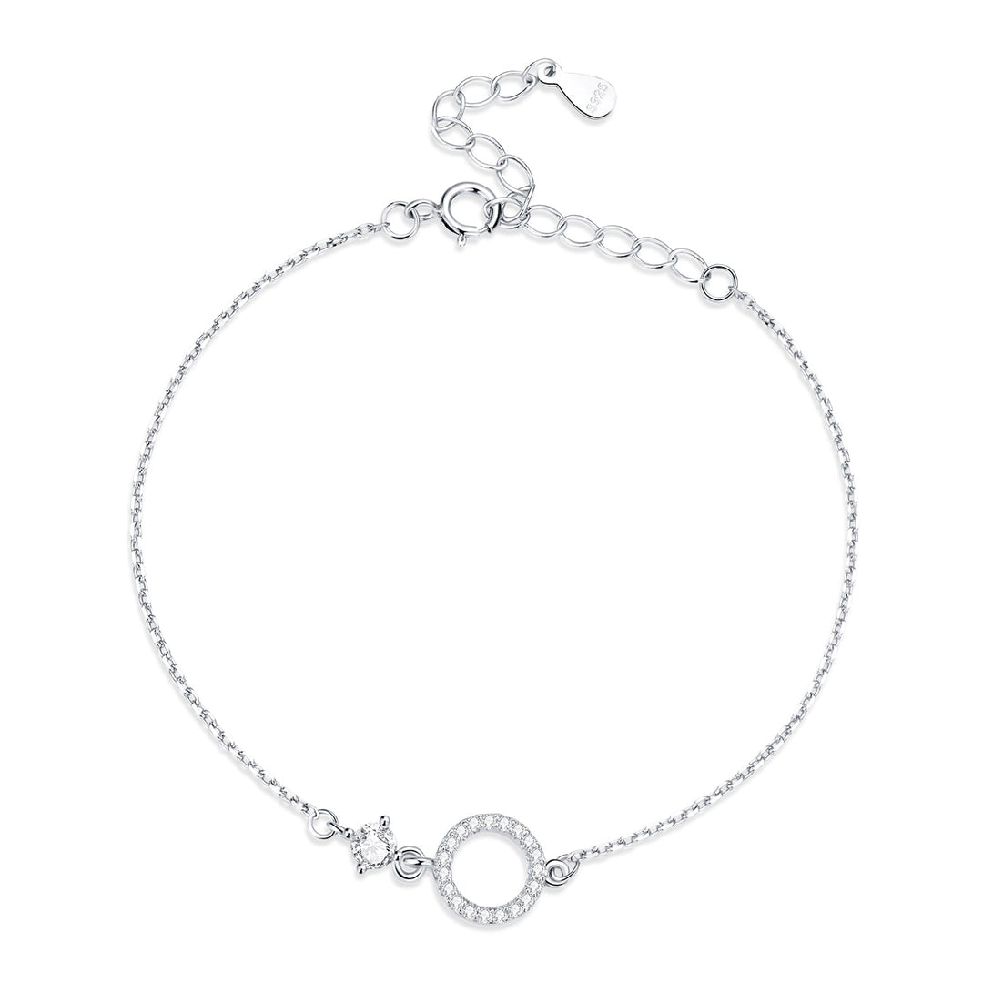 925 Sterling Silver Adjustable Bracelet with Pavé Set CZ for Women