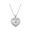925 Sterling Silver White Gold Plated Necklace with CZ Pendant for Women
