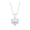 925 Sterling Silver Opal Nanometer Stone Necklace for Women