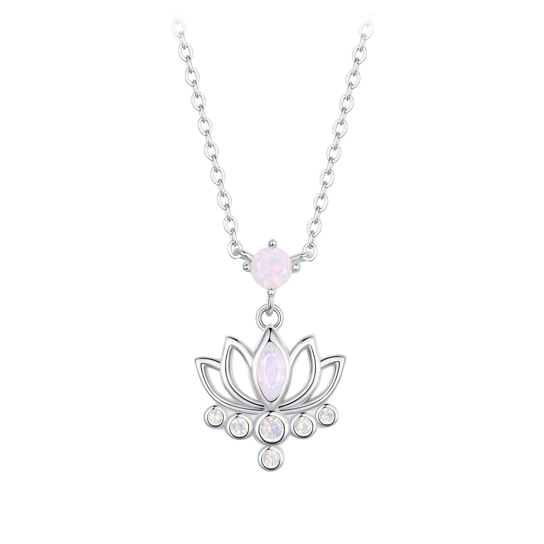 925 Sterling Silver Opal Nanometer Stone Necklace for Women