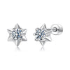 925 Sterling Silver Moissanite 0.10 Carat Earrings for Women