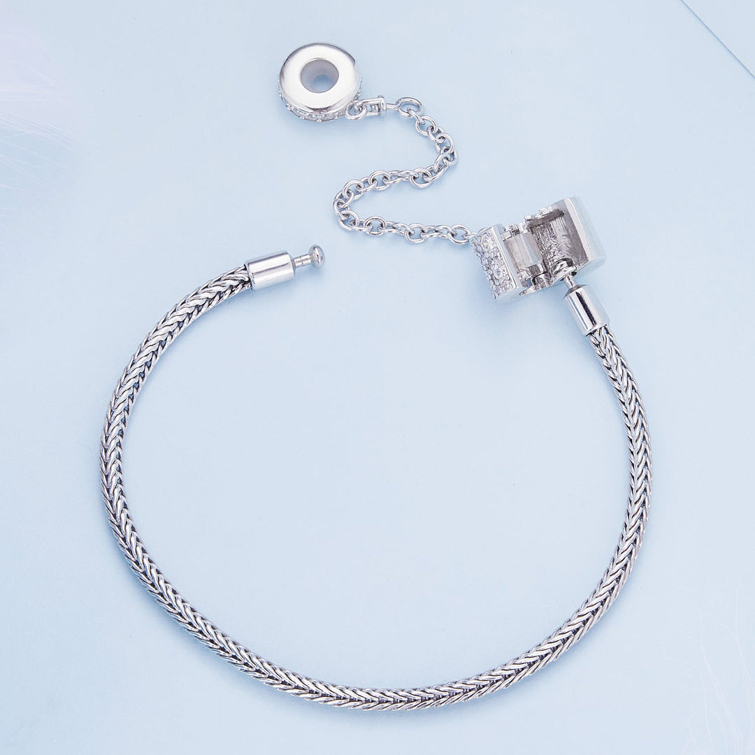 925 Sterling Silver Bracelet 17cm with Pavé Setting CZ for Women