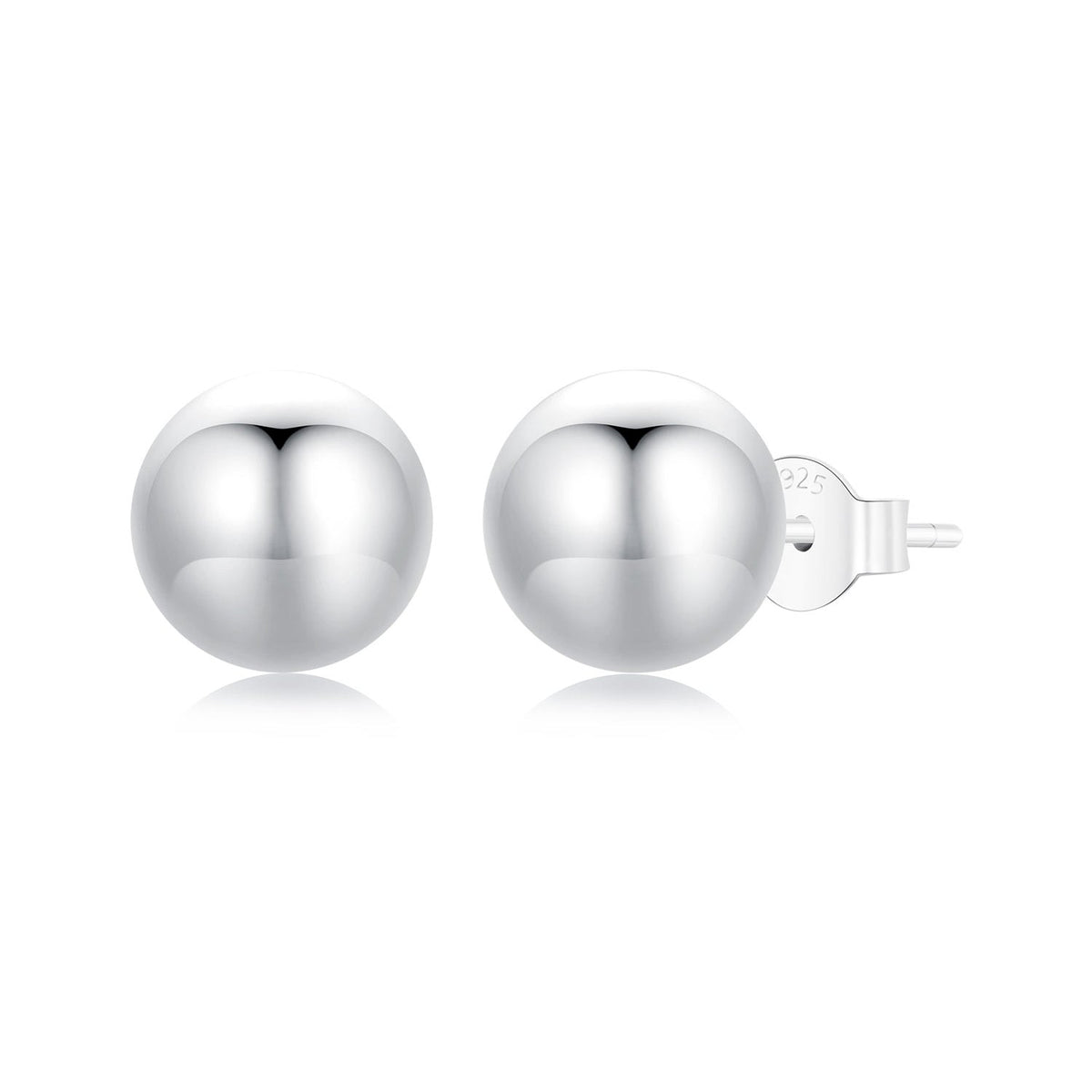 925 Sterling Silver Plated White Gold Earrings - 10mm for Women - image 4 of 7