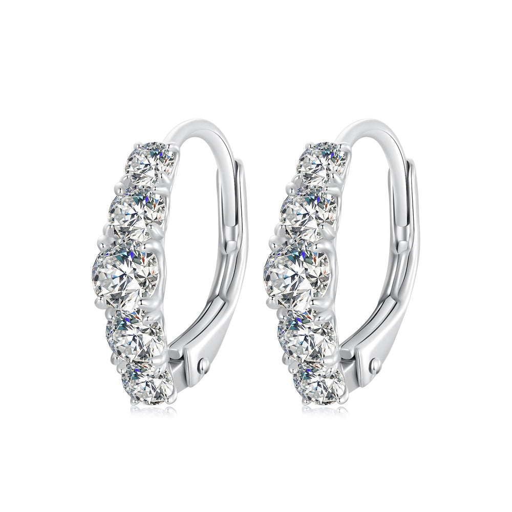 925 Sterling Silver Moissanite Earrings 13*4mm for Women