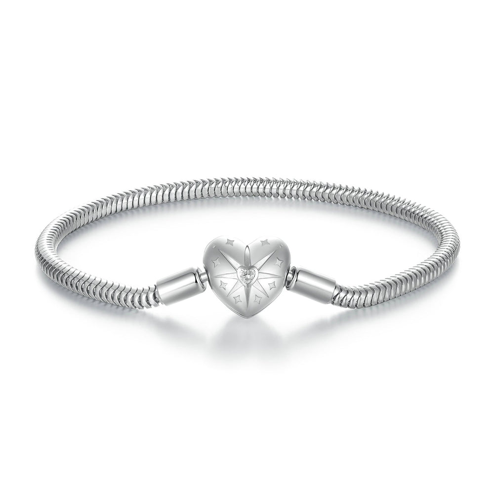 925 Sterling Silver + Pavé Setting White Gold Bracelet 17.0cm for Women