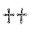 925 Sterling Silver Earrings with Pavé Setting CZ in Oxidized Silver, 15x12mm for Women