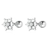 925 Sterling Silver Earrings with Pavé Setting and Oxidized Finish
